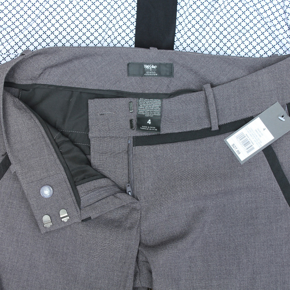 NEW Tuxedo Stripe Gray Stretch Business Slacks, 4 - Picture 7 of 8